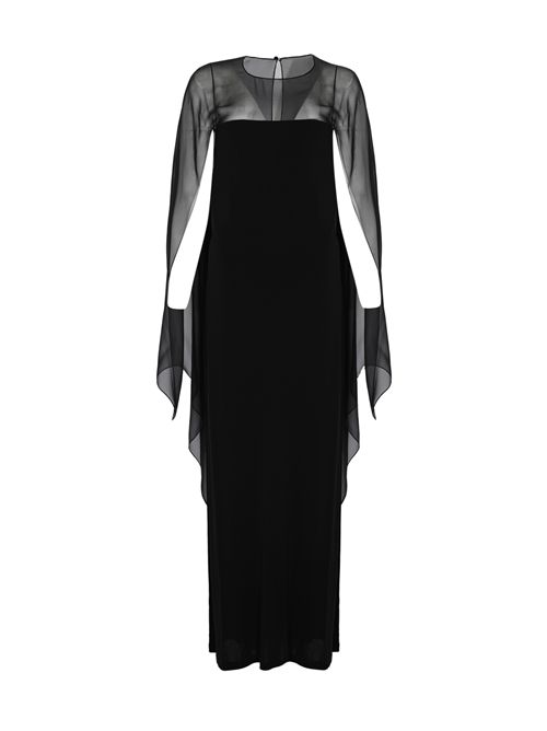 Abito lungo in viscosa con maniche in chiffon ALBERTA FERRETTI | M0422 01240555